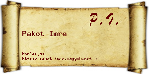 Pakot Imre névjegykártya